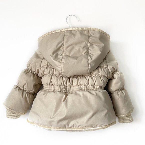 London Fog Gold Puffer Hooded Coat Jacket 18 Months - Picture 2 of 6